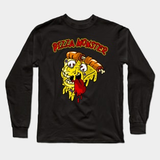 Pizza Monster Funny Pizza Lover Gift Long Sleeve T-Shirt